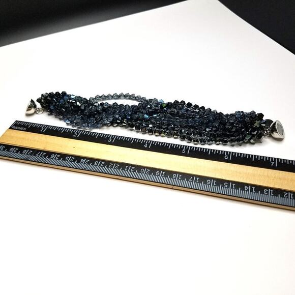 Stella and Ruby Small Faceted Crystal Bracelet, Multi Strands Magnetic Clasp, 8" - Picture 8 of 8